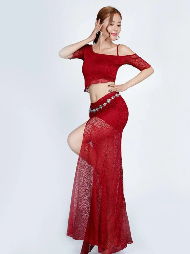 Sexy Women Belly Dance Suit Bellydance Costume Dancing Skirt Belly Dance Top