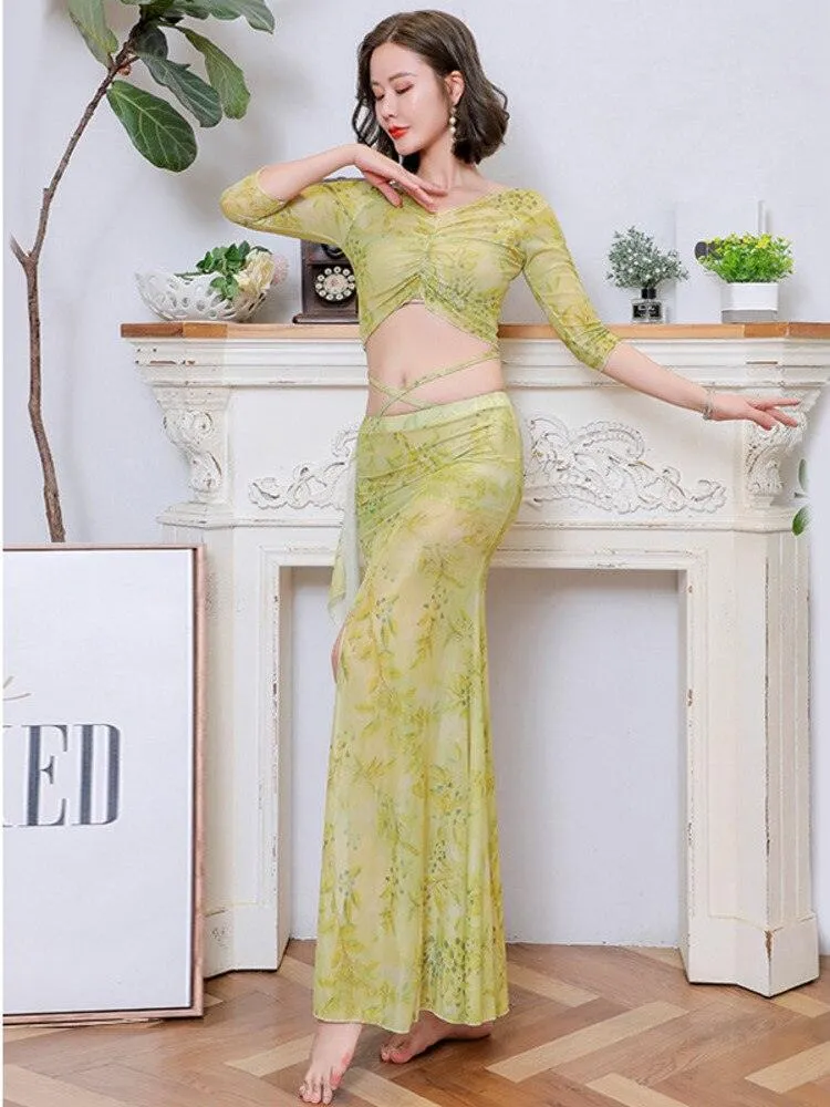Sexy Women Belly Dance Suit Bellydance Costume Dancing Skirt Belly Dance Top