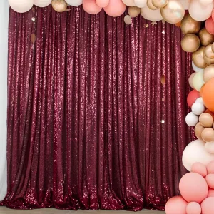 ShiDianYi Backdrop Curtain 6Ftx8Ft Burgundy Sequin Backdrop Bridal Shower Backdrops Sparkle Glitter Backdrop Shimmer Backdrop Window Curtains Photo Backdrop Christmas Backdrop