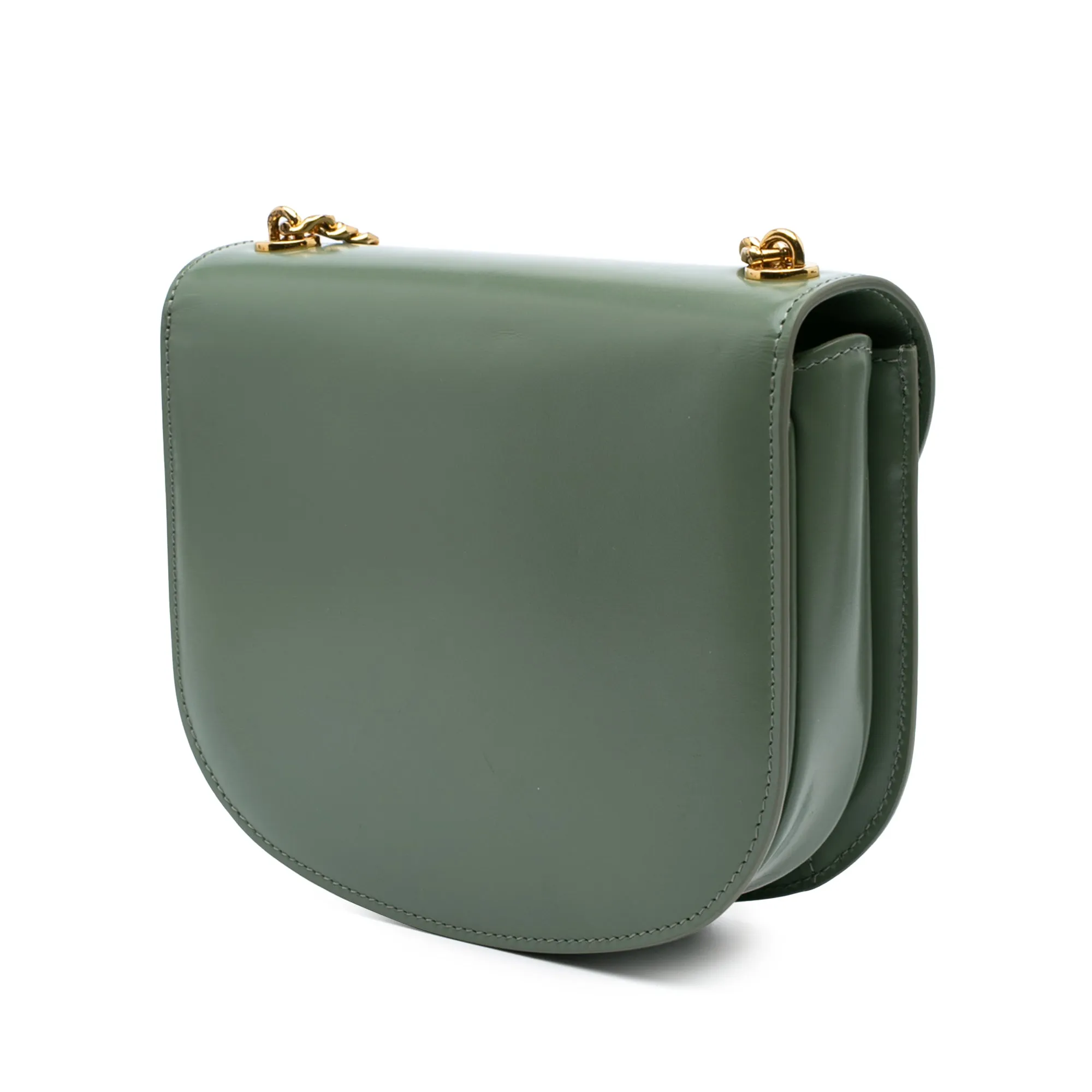 Shiny Calfskin Triomphe Besace Clea Chain Crossbody