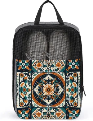 Shoe Organizer with Handle Travel Bags Travel Special Aboriginal Patterns Printed Shoe Bags for Travel And Daily Use Storage Pouch