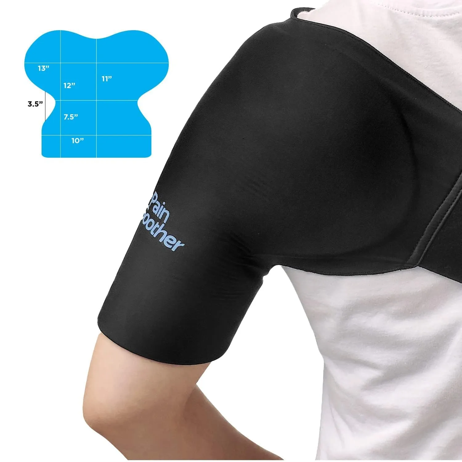 Shoulder Brace Ice Pack Compression Sleeve - Hot & Cold Compression Wrap Rotator Cuff Therapy Support Pain Relief for Men & Women