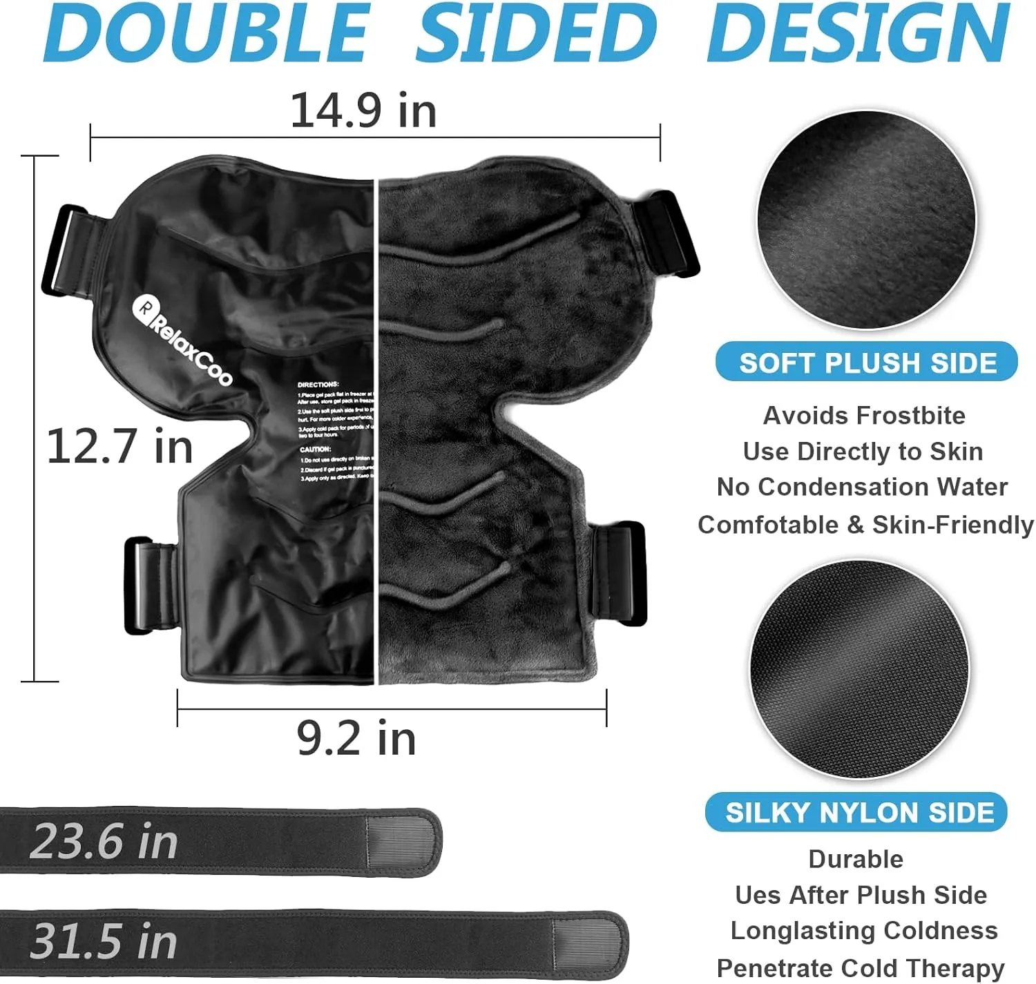 Shoulder Ice Pack Rotator Cuff Cold Therapy, Reusable Gel Ice Wrap for Shoulder Injuries & Pain Relief, Bursitis, Tendonitis, Swelling, Recovery for Man and Women