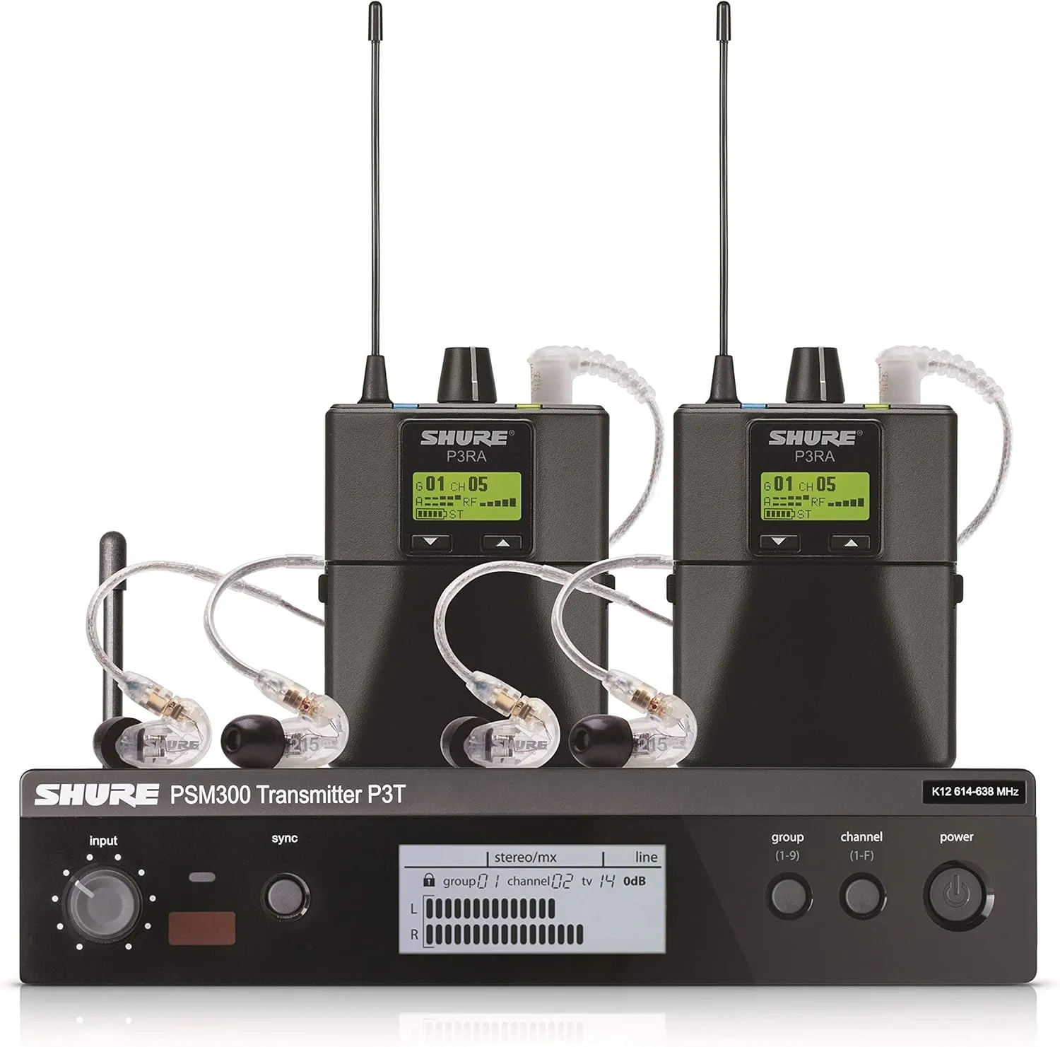 Shure PSM300 P3TRA215TWP Pro Wireless In-Ear Personal Monitor System with SE215-CL Earphones, Twinpack - G20 Band