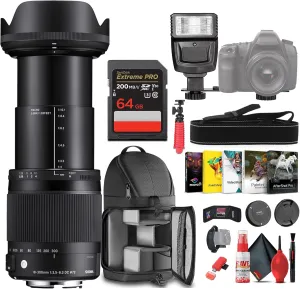 Sigma 18-300mm f/3.5-6.3 DC OS HSM Contemporary for Nikon Bundle Includes: Backpack, Flash, Memory Card, Card Wallet, 12 inch Tripod, Cleaning Kit, Blower Brush, Lens Pen, Neck Strap   More