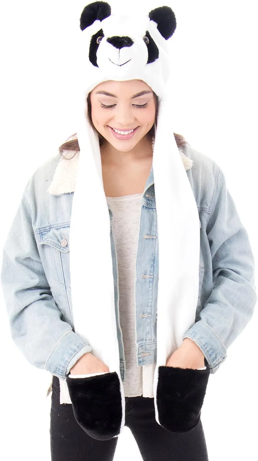 Simplicity 3-in-1 Multi-Functional Animal Hat, Scarf, & Mitten Combo
