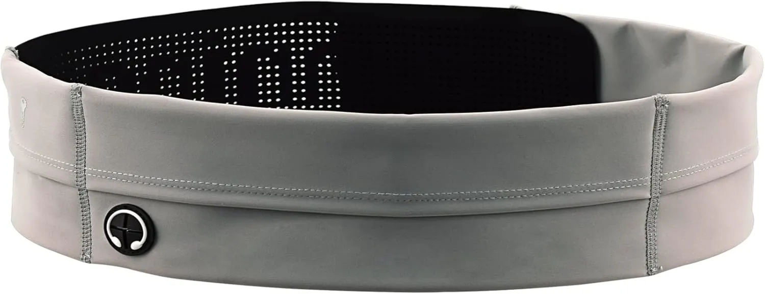 Slim Running Belt for Women and Men - Waterproof Phone Belt Bag, Flip Belt for Jogging, Walking, and Travel - Running Waist Pack for Phone, Perfect Holiday Gift (Grey)
