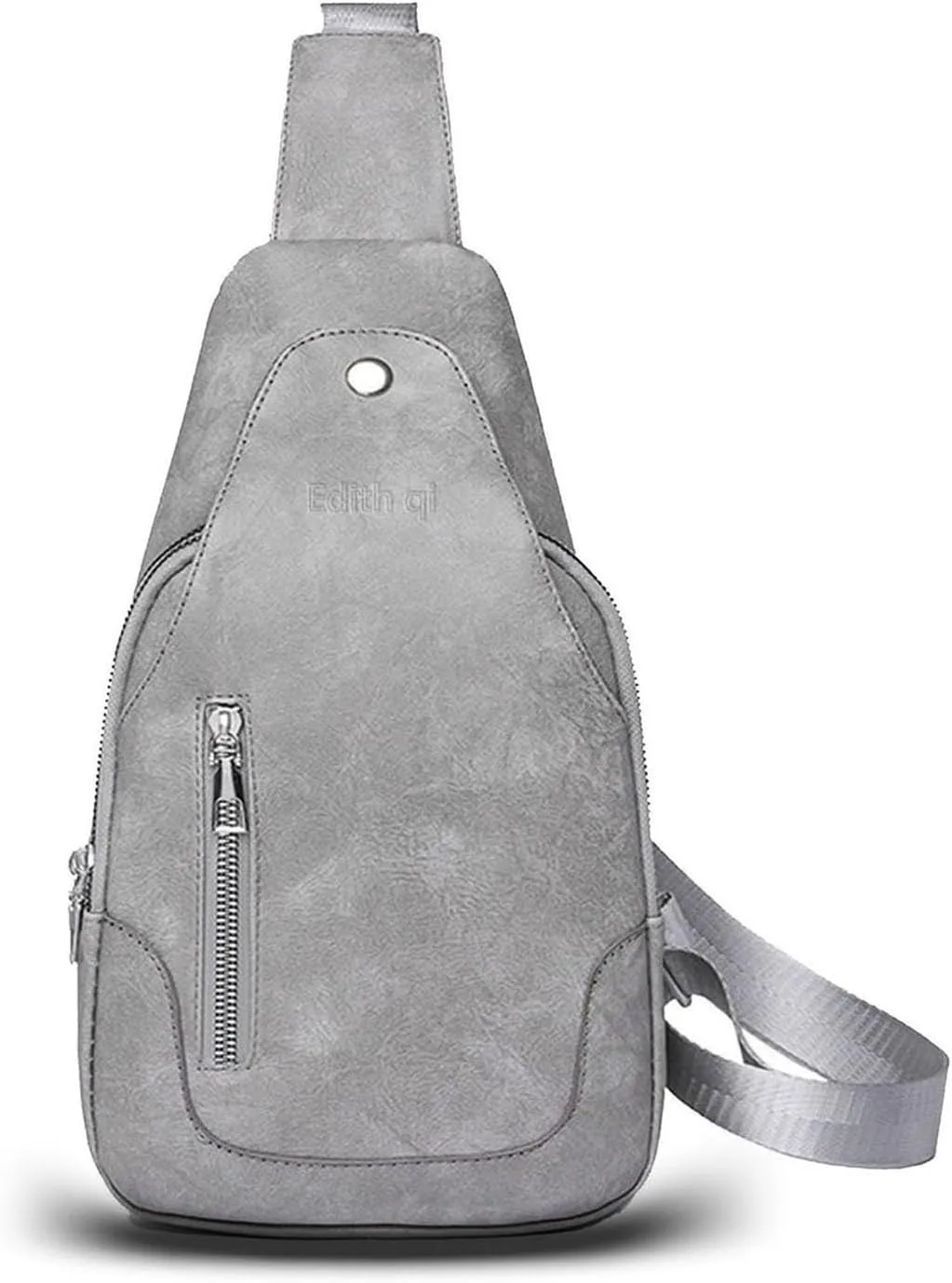 Sling Crossbody Bags for Women, Travel Anti-theft Sling Purse, Gray Cross Body Fanny Pack, Faux Leather Belt Bag