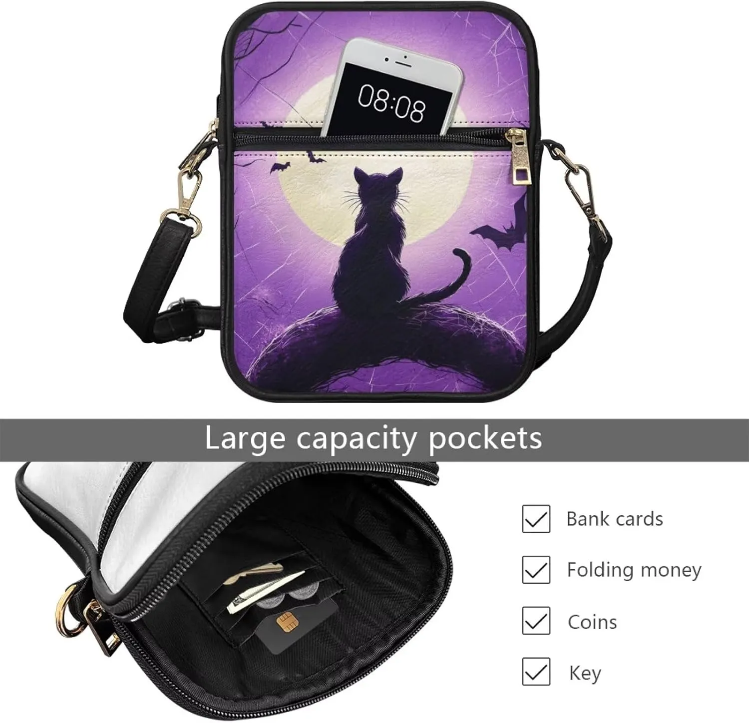 Small Messenger Bag for Women Crossbody with Zipper Closure Fashion Tote Bag for Women Leather