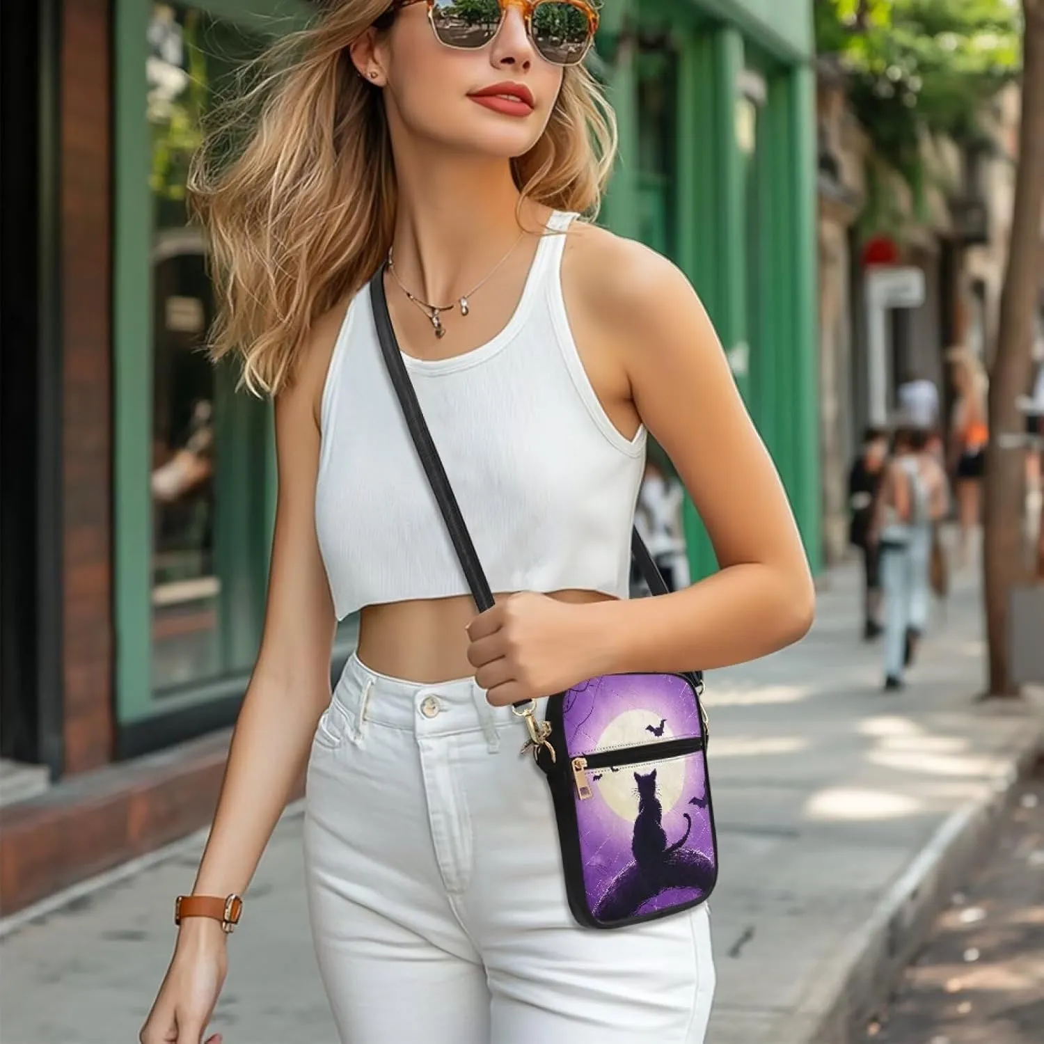 Small Messenger Bag for Women Crossbody with Zipper Closure Fashion Tote Bag for Women Leather
