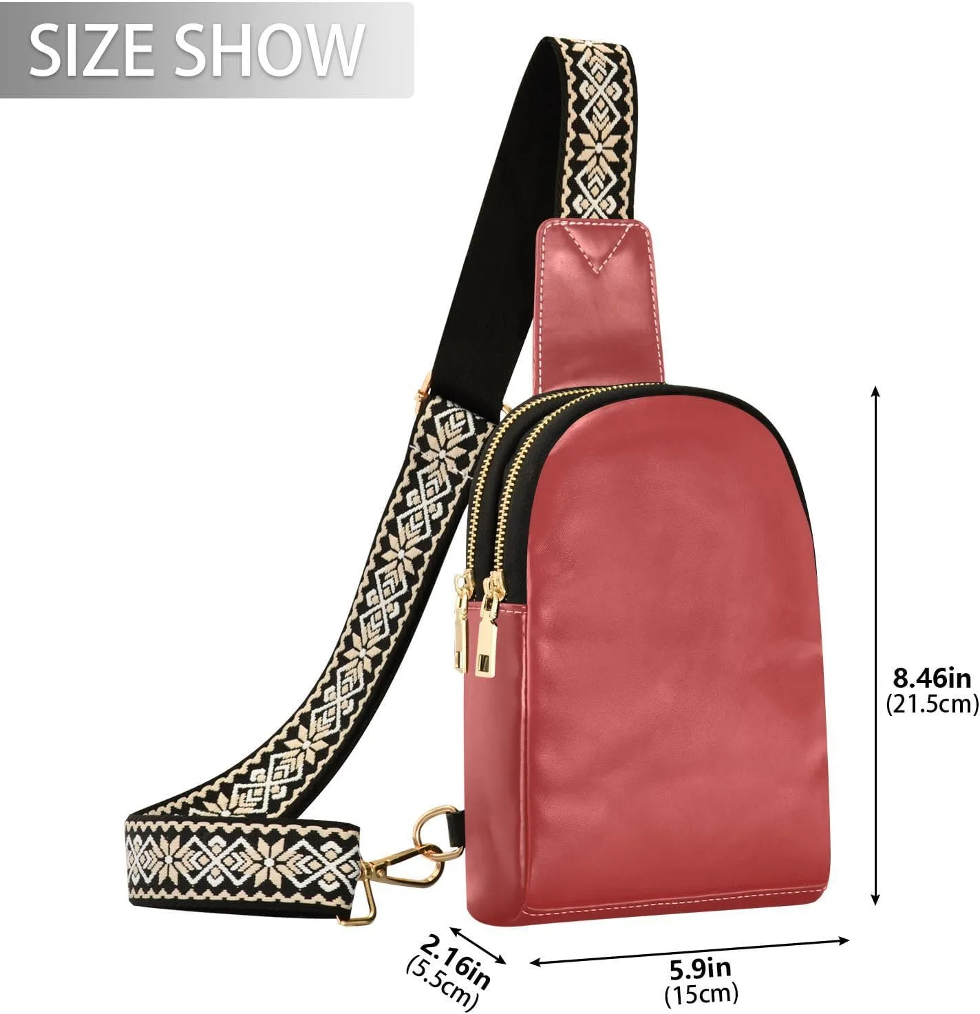 Small Sling Bag for Women Brown Crossbody Fanny Packs for Travel, Casual 20833