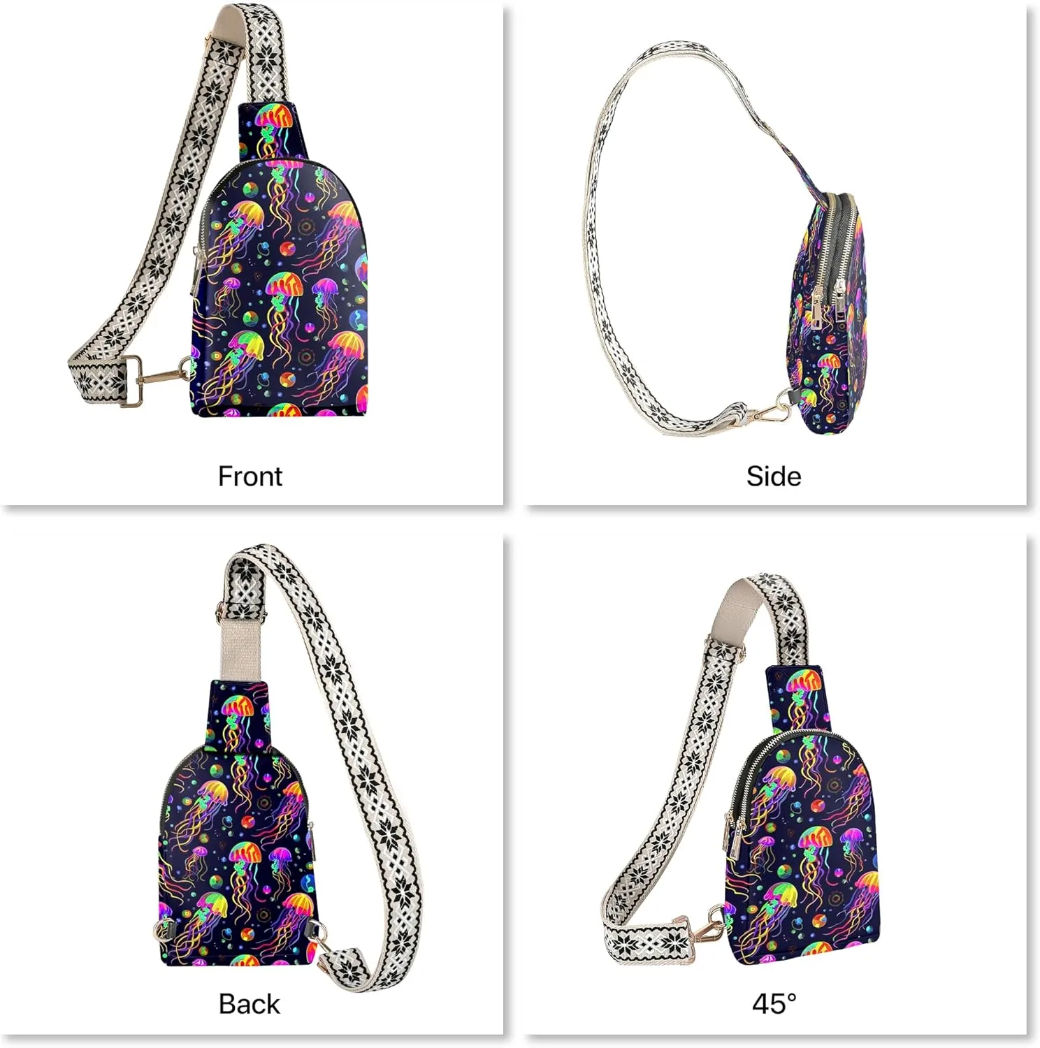 Small Sling Bag Leather Fanny Packs for Women Crossbody Purses Travel Chest Casual Daypacks