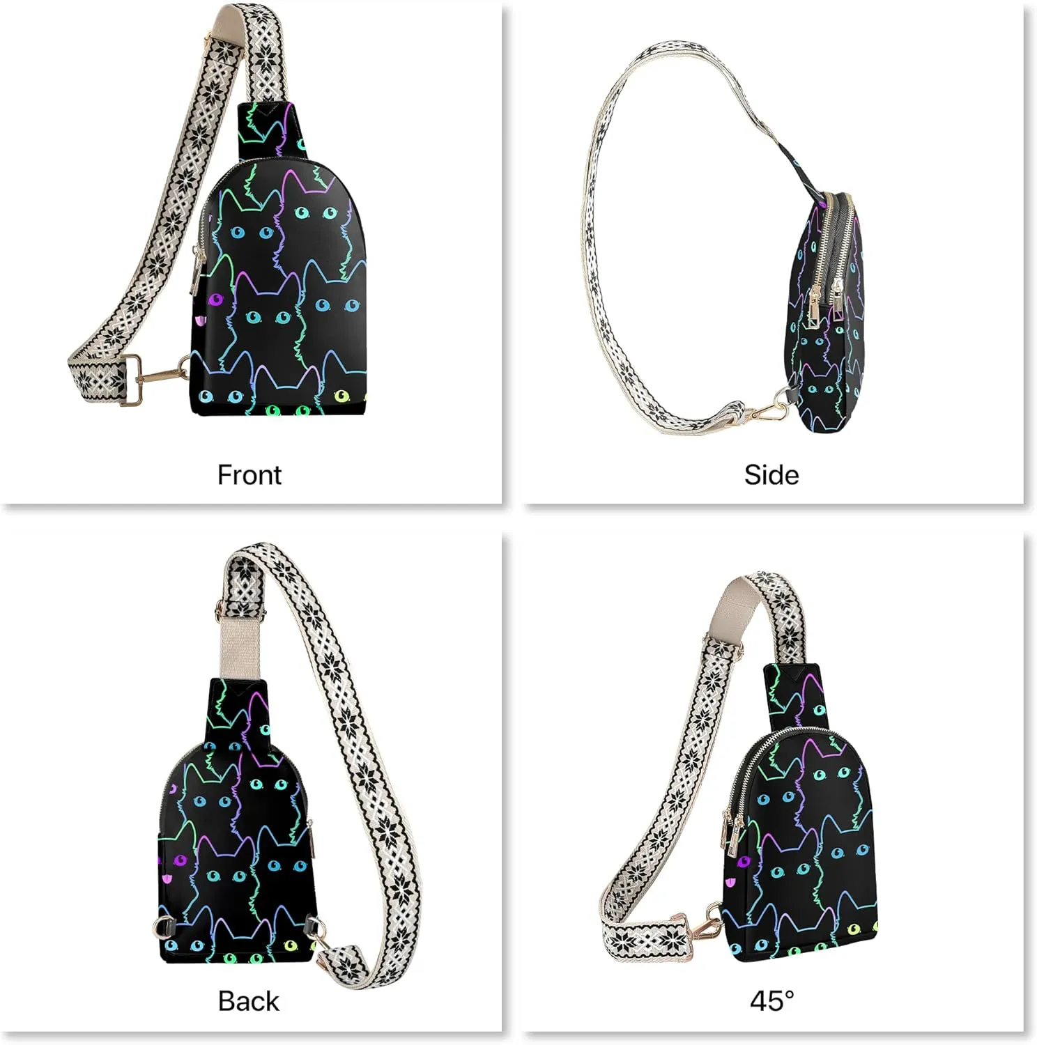 Small Sling Bag Leather Fanny Packs for Women Crossbody Purses Travel Chest Casual Daypacks