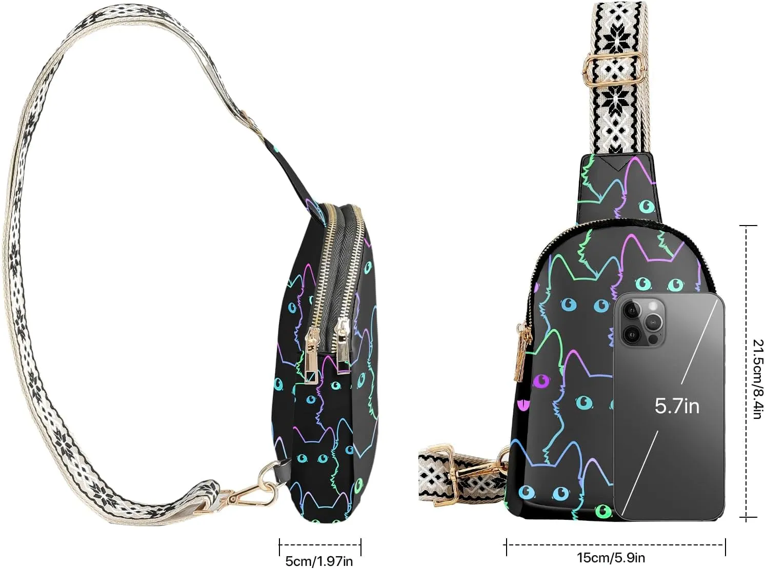 Small Sling Bag Leather Fanny Packs for Women Crossbody Purses Travel Chest Casual Daypacks