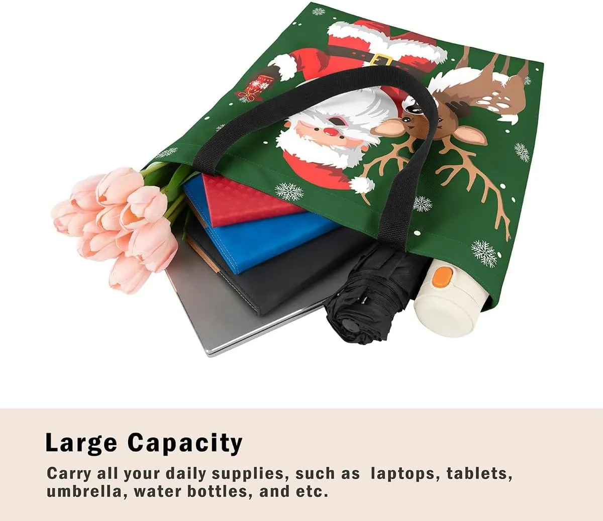 Snowman Canvas Tote Bag Christmas Tree Duffle Bag Women,Skiing Casual Reusable Handbag for Women