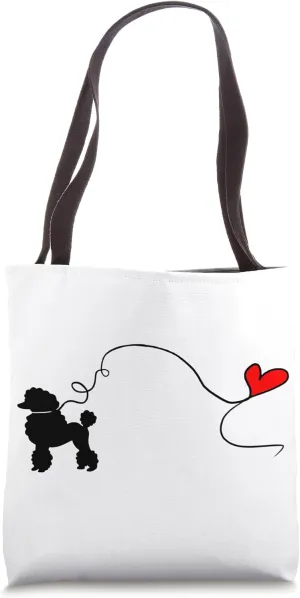 Sock Hop 50s Costume Poodle Shirt Cute Poodle 1950's Heart Tote Bag