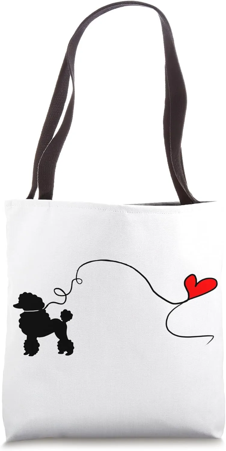 Sock Hop 50s Costume Poodle Shirt Cute Poodle 1950's Heart Tote Bag