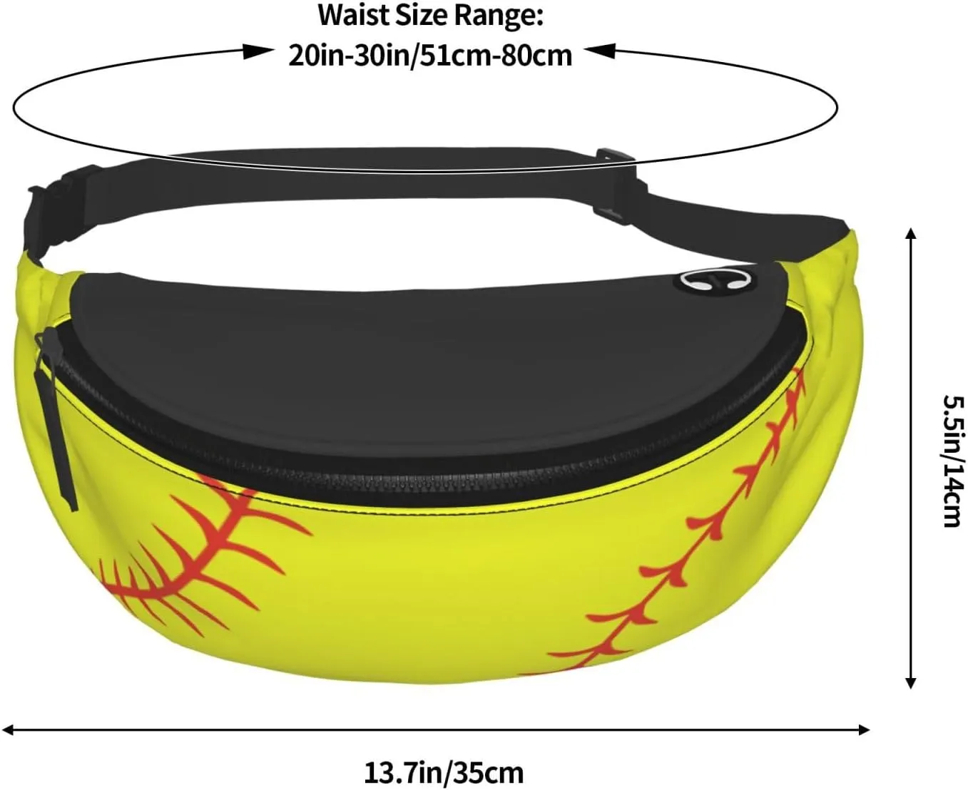Softball Fanny Pack Waist Bag Adjustable Belt Bag For Men Women Fashion Sling Crossbody Hip Bum Bag Traveling Hiking Cycling Running