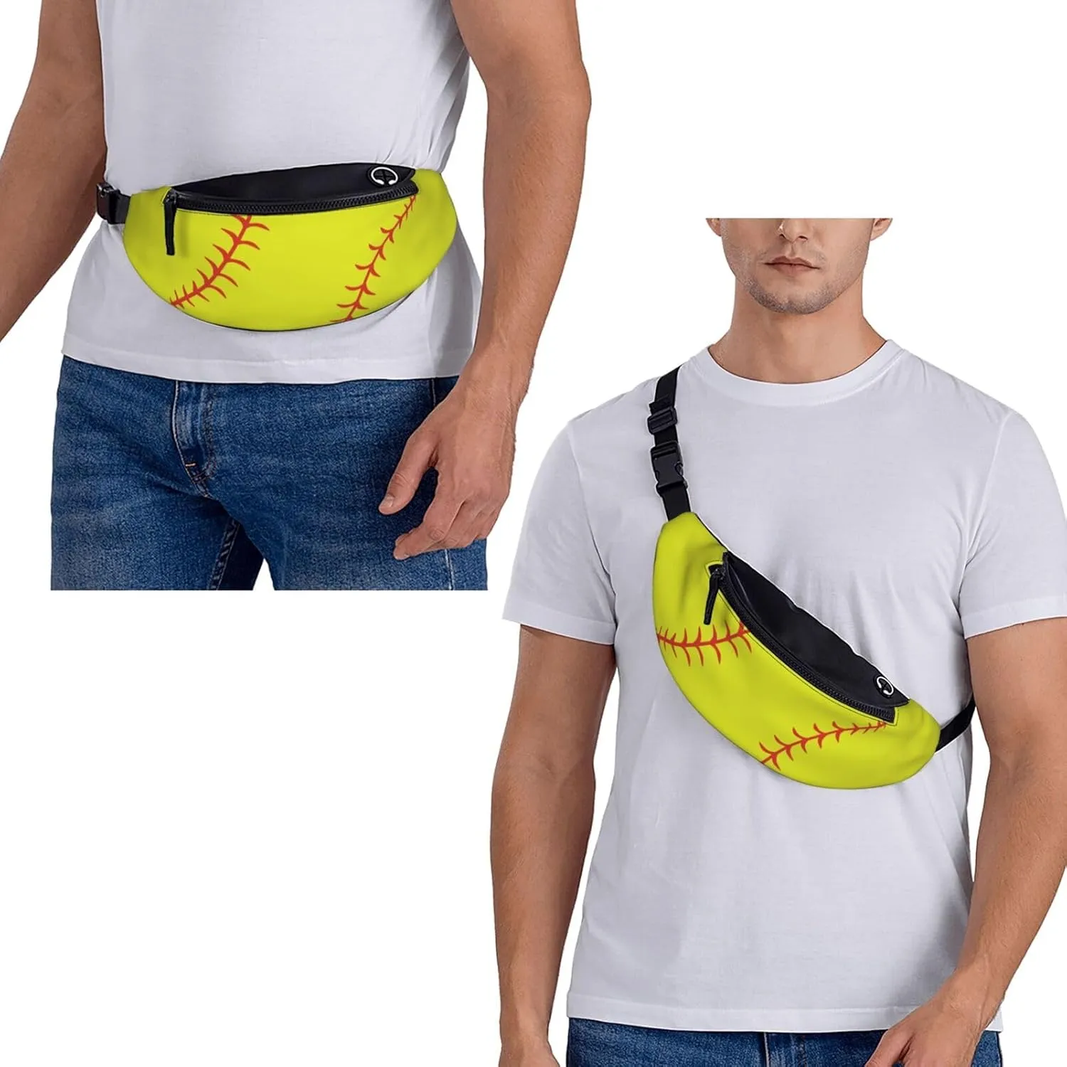Softball Fanny Pack Waist Bag Adjustable Belt Bag For Men Women Fashion Sling Crossbody Hip Bum Bag Traveling Hiking Cycling Running