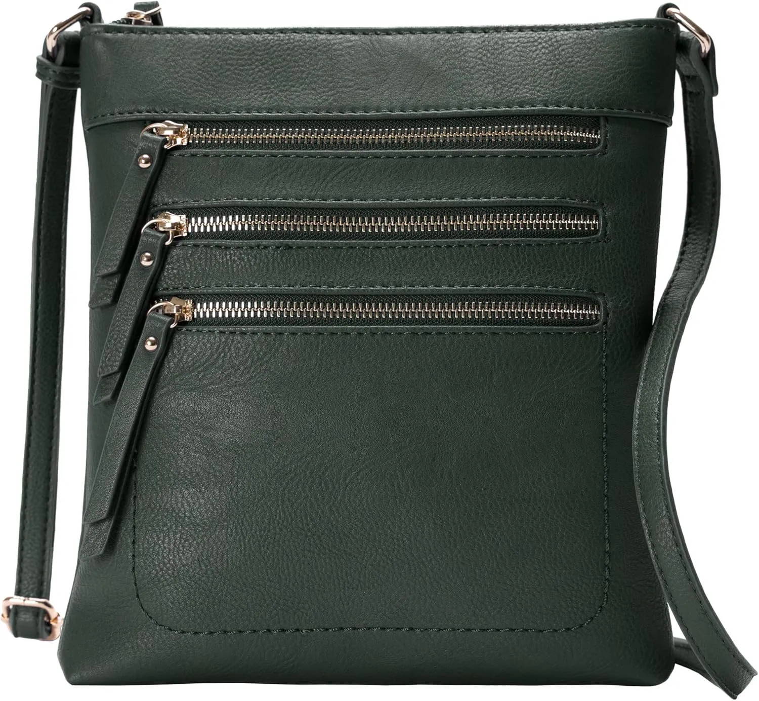 Solene Crossbody Bag Functional Multi Pocket Messenger Purse Top Zip Closure Shoulder Handbag With Adjustable Strap
