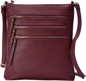 Solene Crossbody Bag Functional Multi Pocket Messenger Purse Top Zip Closure Shoulder Handbag With Adjustable Strap