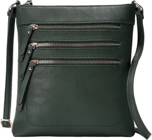 Solene Crossbody Bag Functional Multi Pocket Messenger Purse Top Zip Closure Shoulder Handbag With Adjustable Strap