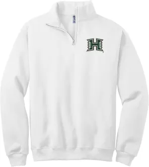 Sorority Letters Shop University of Hawaii Manoa Quarter Zip Sweatshirt with Primary H Logo Embroidered