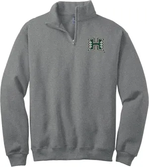 Sorority Letters Shop University of Hawaii Manoa Quarter Zip Sweatshirt with Primary H Logo Embroidered