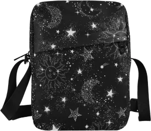 Space Galaxy Sun Messenger Bag for Women Men Crossbody Shoulder Bag Crossbody Fanny Packs Over The Shoulder Purse with Adjustable Strap for Teen Girls
