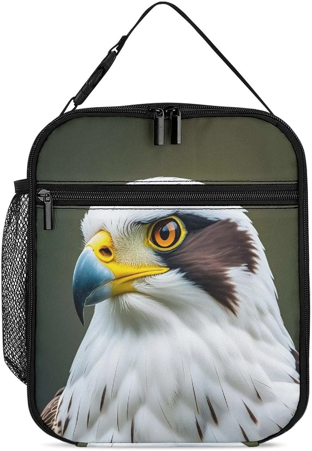 Spear Falcon, White Eagle Lunch Bag for Adults, Portable Insulated Lunch Tote Bags with Handle And Bottle Pocket, Leakproof Reusable Lunchbox for Work, Picnic, Travel