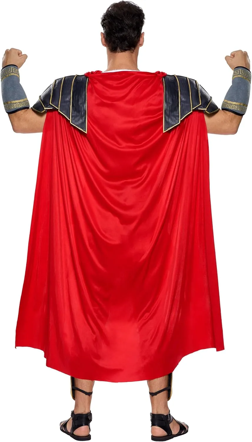 Spooktacular Creations Brave Men’s Roman Gladiator Costume Set for Halloween Audacious Dress Up Party