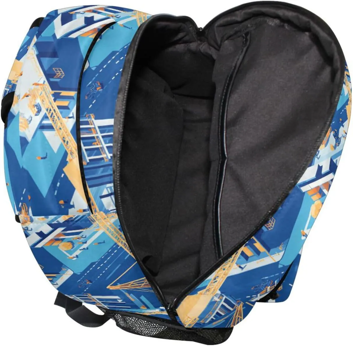 Sport Backpack for Teenager Fashion Backpack With Water Bottle Pocket with Chest Strap for Travel Trip Construction Scene Dump Truck Grader
