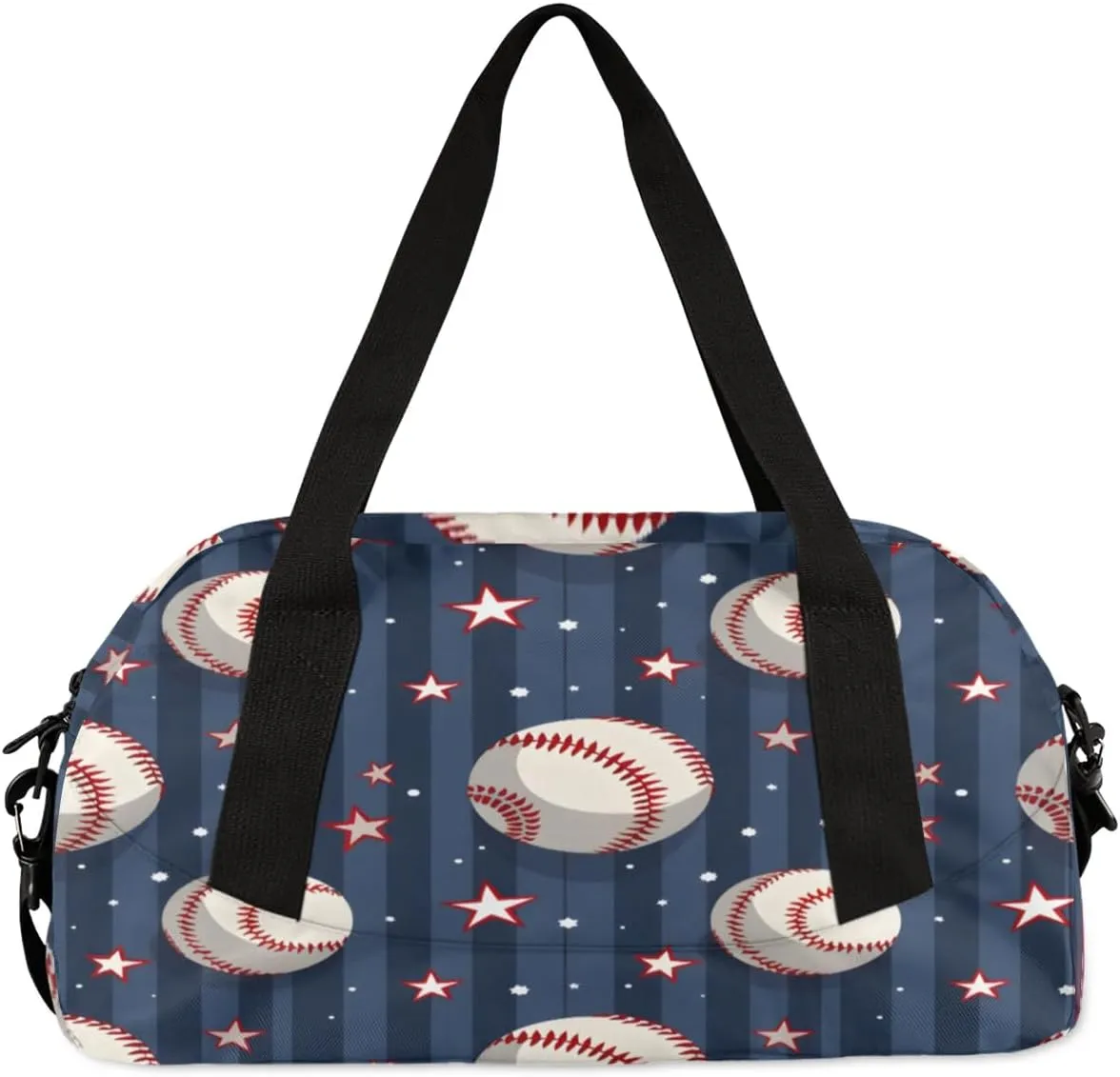 Sport Duffel Bag Baseballs Stars Kids Gym Bag Weekender Overnight Bags for Boys Girls Teens Carry On Workout Travel Bag