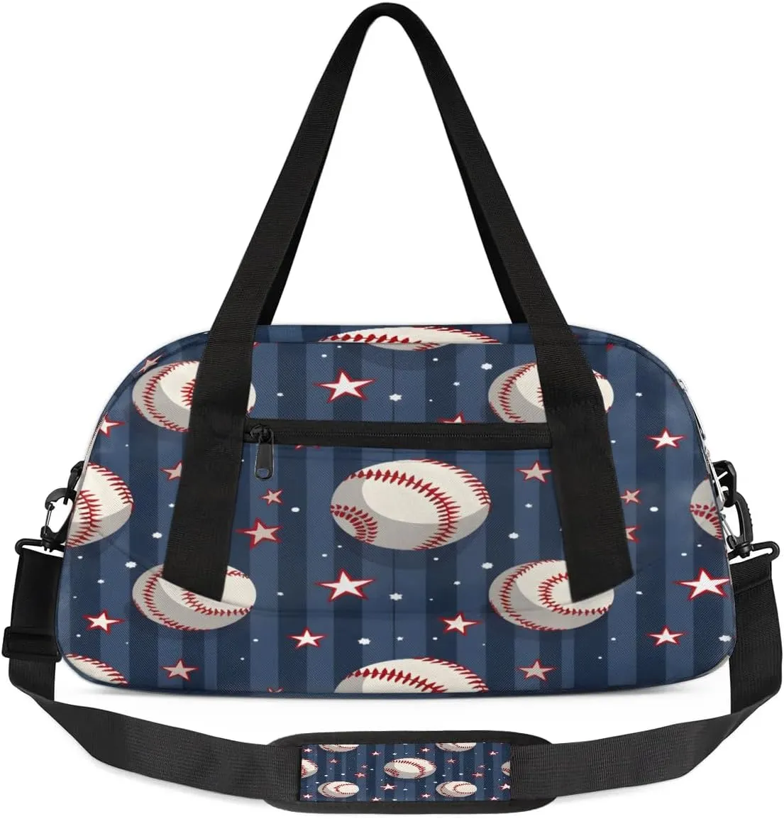 Sport Duffel Bag Baseballs Stars Kids Gym Bag Weekender Overnight Bags for Boys Girls Teens Carry On Workout Travel Bag