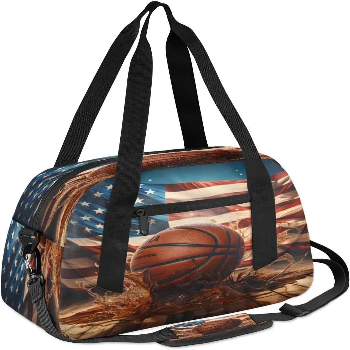 Sport Duffel Bag Basketball Design Kids Gym Bag Weekender Overnight Bags for Boys Girls Teens Carry On Workout Travel Bag