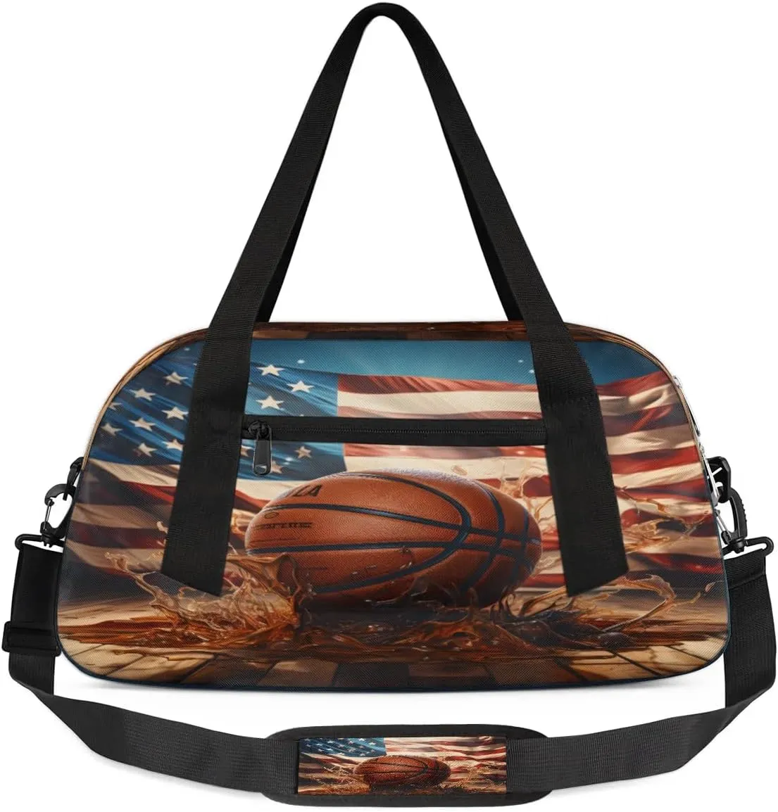 Sport Duffel Bag Basketball Design Kids Gym Bag Weekender Overnight Bags for Boys Girls Teens Carry On Workout Travel Bag