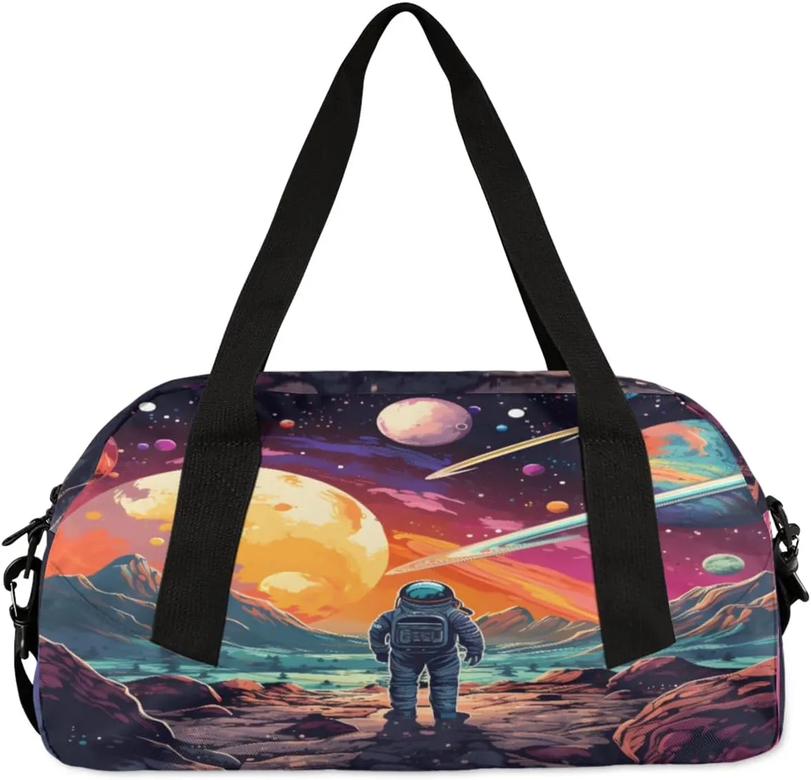 Sport Duffel Bag Space Astronaut Kids Gym Bag Weekender Overnight Bags for Boys Girls Teens Carry On Workout Travel Bag