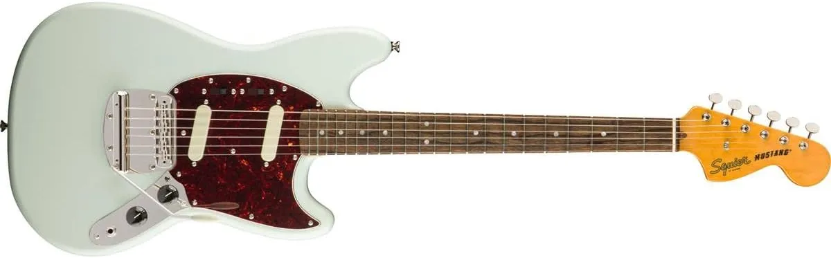 Squier Classic Vibe 60s Mustang Electric Guitar, with 2-Year Warranty, Sonic Blue, Laurel Fingerboard