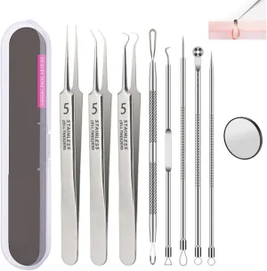 Stainless Steel Blackhead Remover, Ten-Piece Set Blackhead Tools