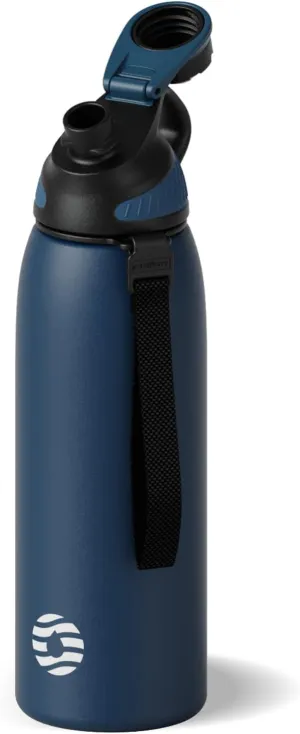 Stainless Steel Insulated Sports Water Bottle 32oz, BPA-Free, Double-Wall Vacuum, Magnetic Cap, No Straw, Cup Brush Included - Ideal Thermos for School, Fitness, and Outdoor Activities