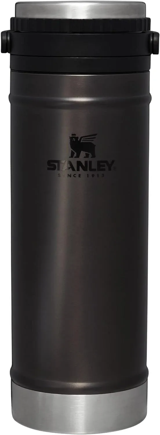 Stanley Travel Mug with Integrated French Press 16 oz | 5 Minute Brew, 4 Hours Hot, Leakproof Lid | Mesh Filter for Coffee Grounds | Insulated Stainless Steel Coffee Maker | BPA-Free