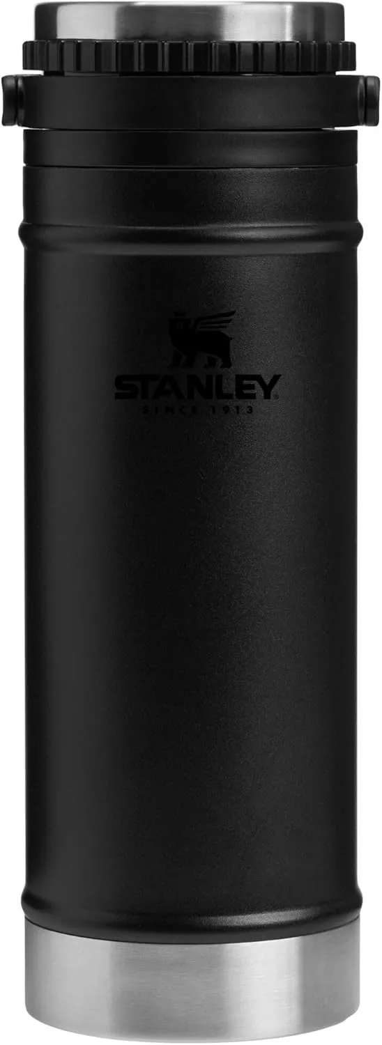 Stanley Travel Mug with Integrated French Press 16 oz | 5 Minute Brew, 4 Hours Hot, Leakproof Lid | Mesh Filter for Coffee Grounds | Insulated Stainless Steel Coffee Maker | BPA-Free