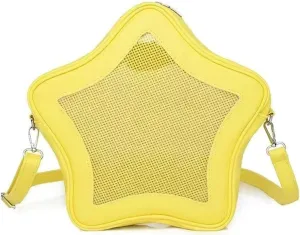 Star Shape Ita Bag Display Crossbody Bag PU Leather Backpack Cute Crossbody Purse Display Clear Shoulder Bag Y2k Cute Handbag