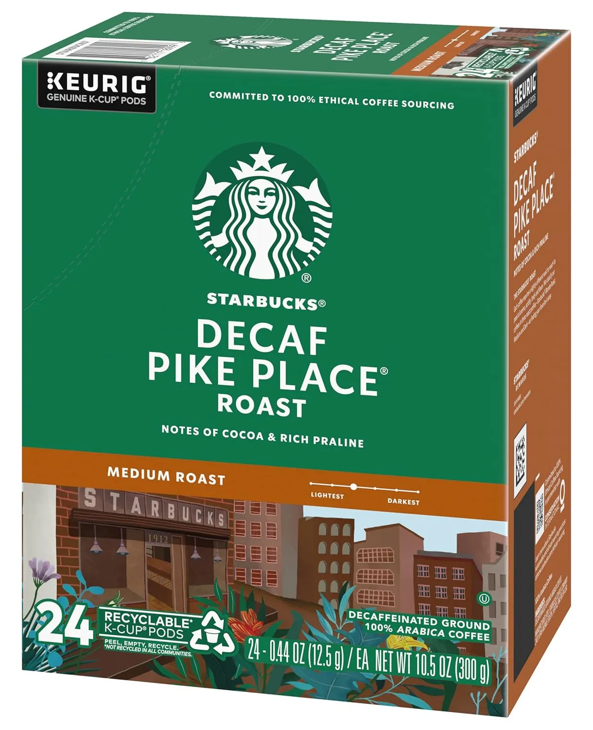 Starbucks Decaf Pike Place Roast K Cups, 24 Count (Pack of 2)