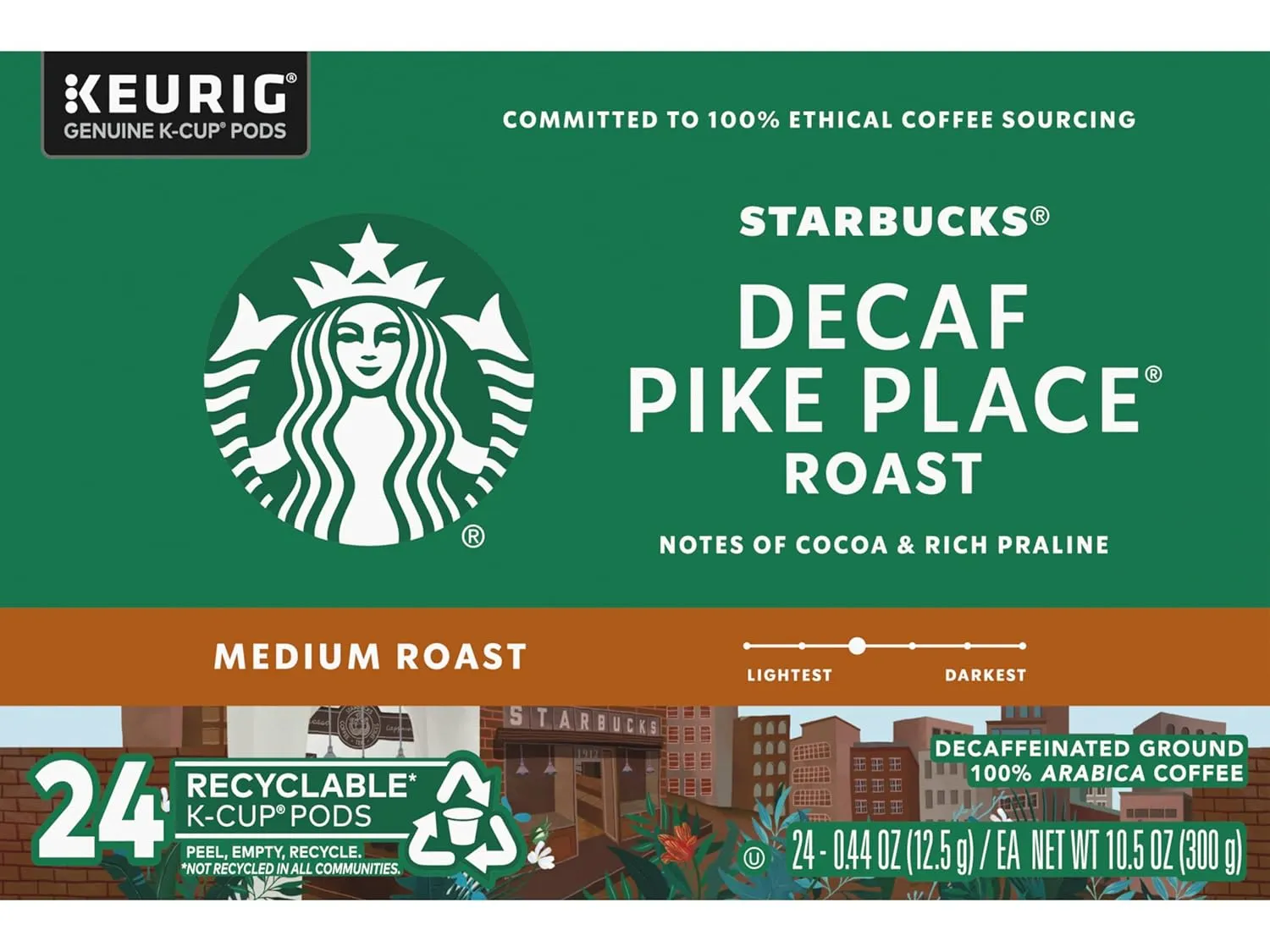 Starbucks Decaf Pike Place Roast K Cups, 24 Count (Pack of 2)