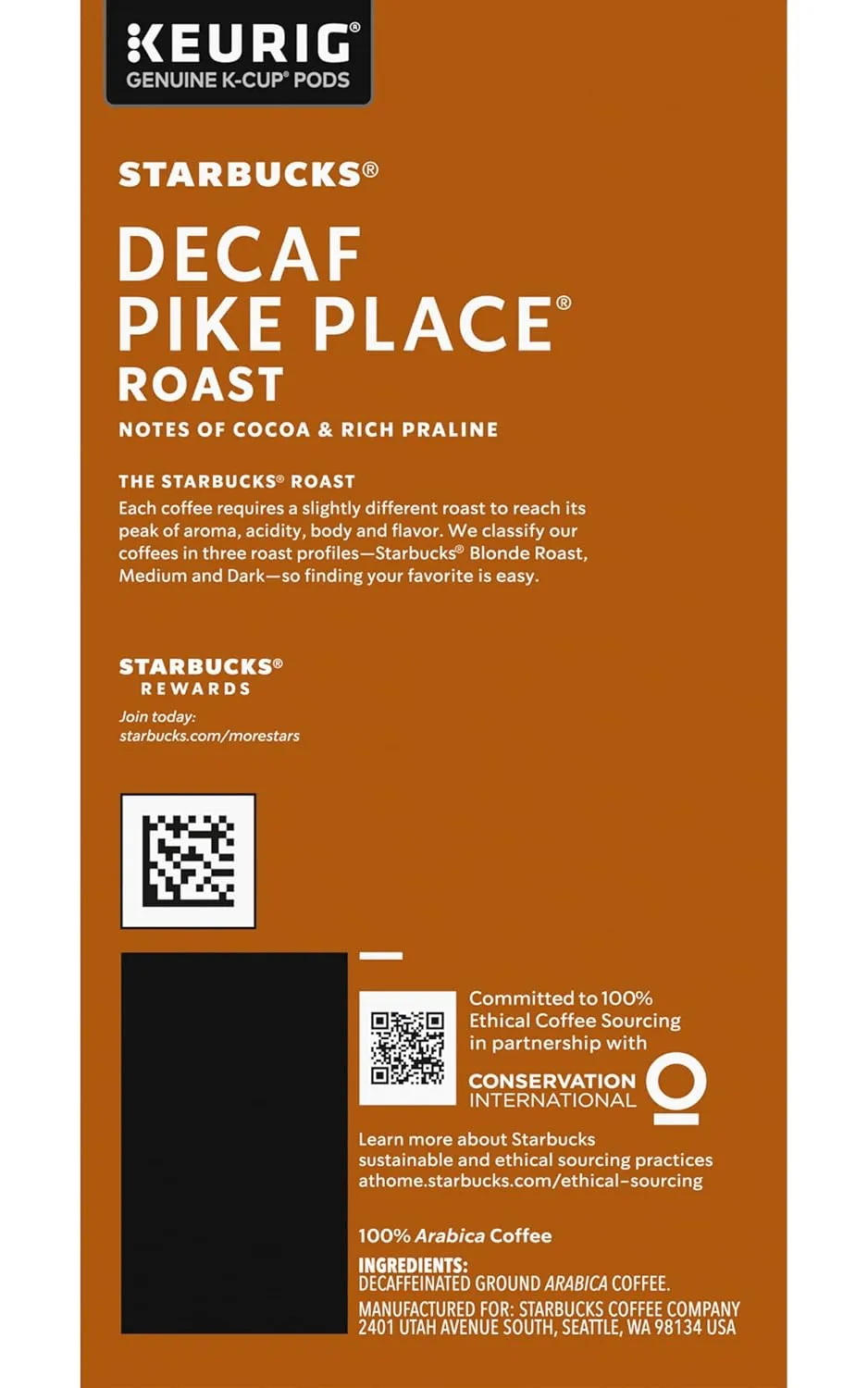 Starbucks Decaf Pike Place Roast K Cups, 24 Count (Pack of 2)
