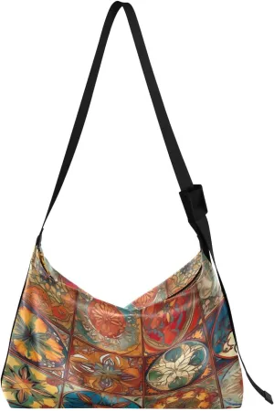 Stars in the Sky with Tree Shoulder Bag Leather, Leather Crossbody Shoulder Bag, Large Crossbody Bags Large Size