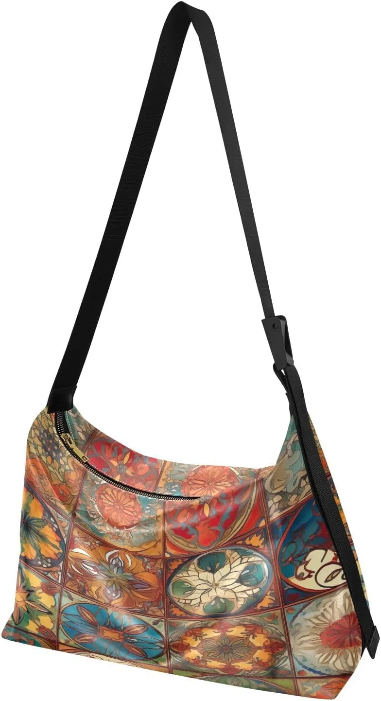 Stars in the Sky with Tree Shoulder Bag Leather, Leather Crossbody Shoulder Bag, Large Crossbody Bags Large Size