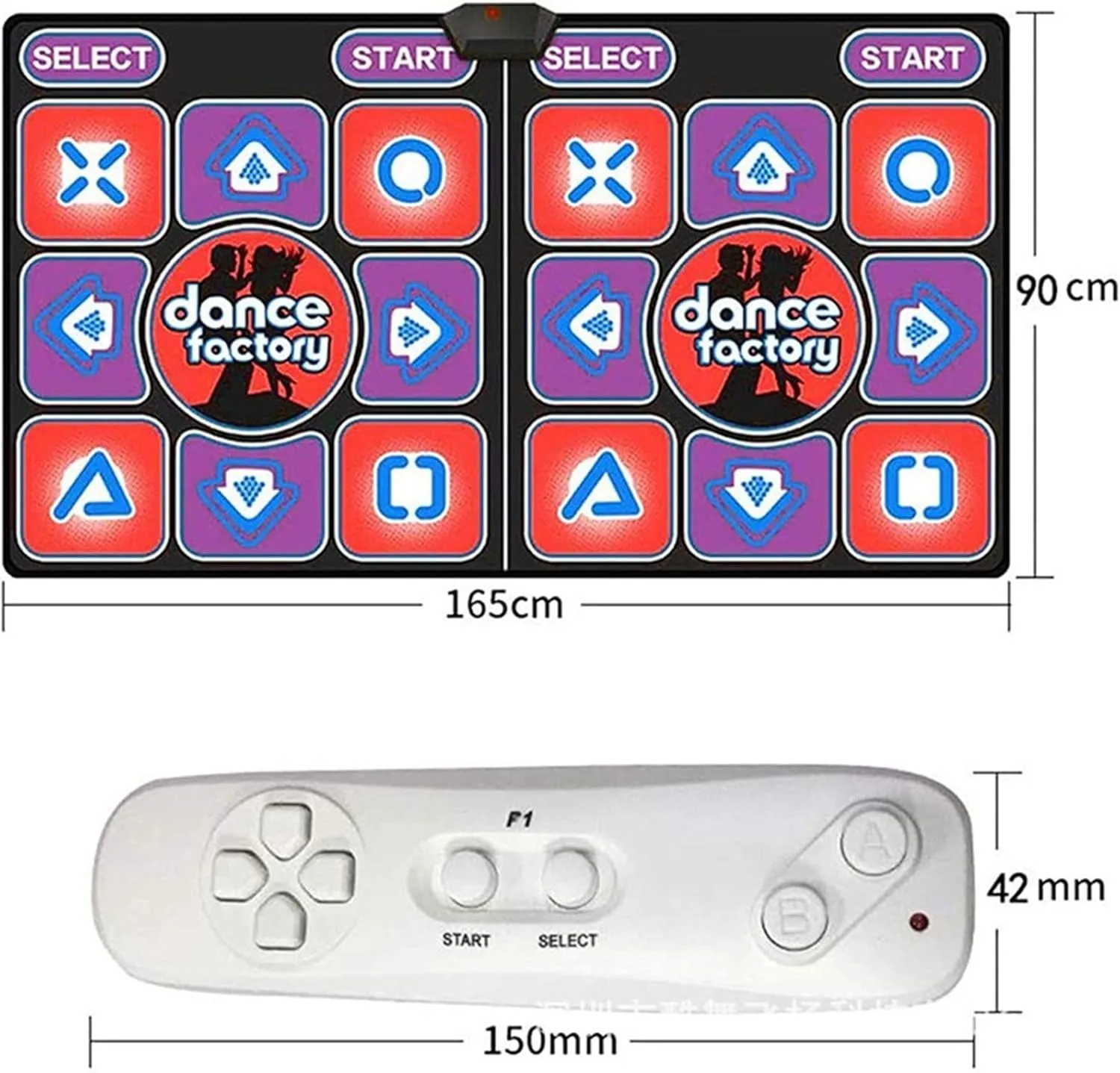 Step User Dance Sense Double Mats Non-Slip Dancers Pads Game Yoga Game Blanket Baby Play Mat Family Entertainment (As Shown, One Size)