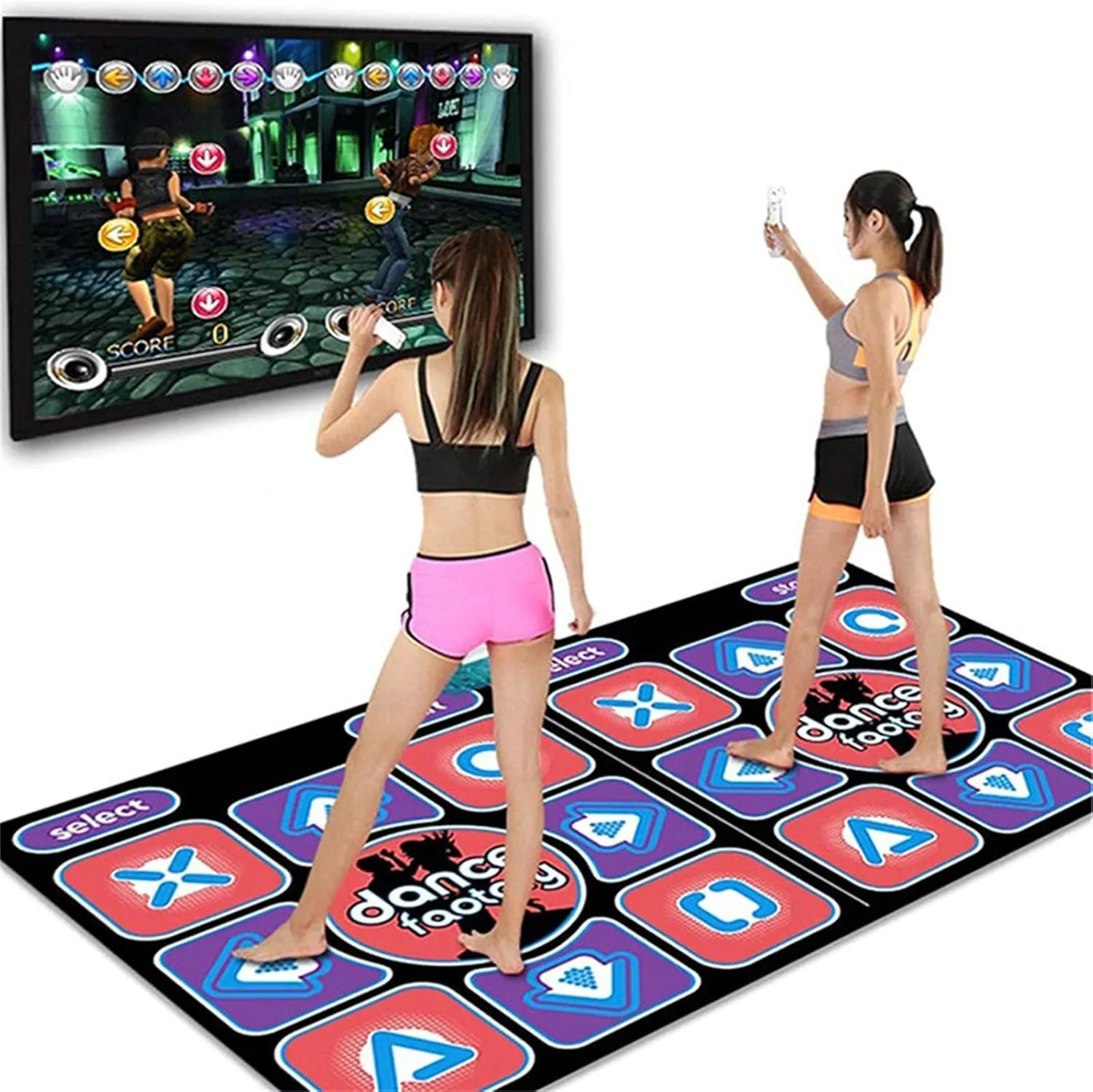 Step User Dance Sense Double Mats Non-Slip Dancers Pads Game Yoga Game Blanket Baby Play Mat Family Entertainment (As Shown, One Size)